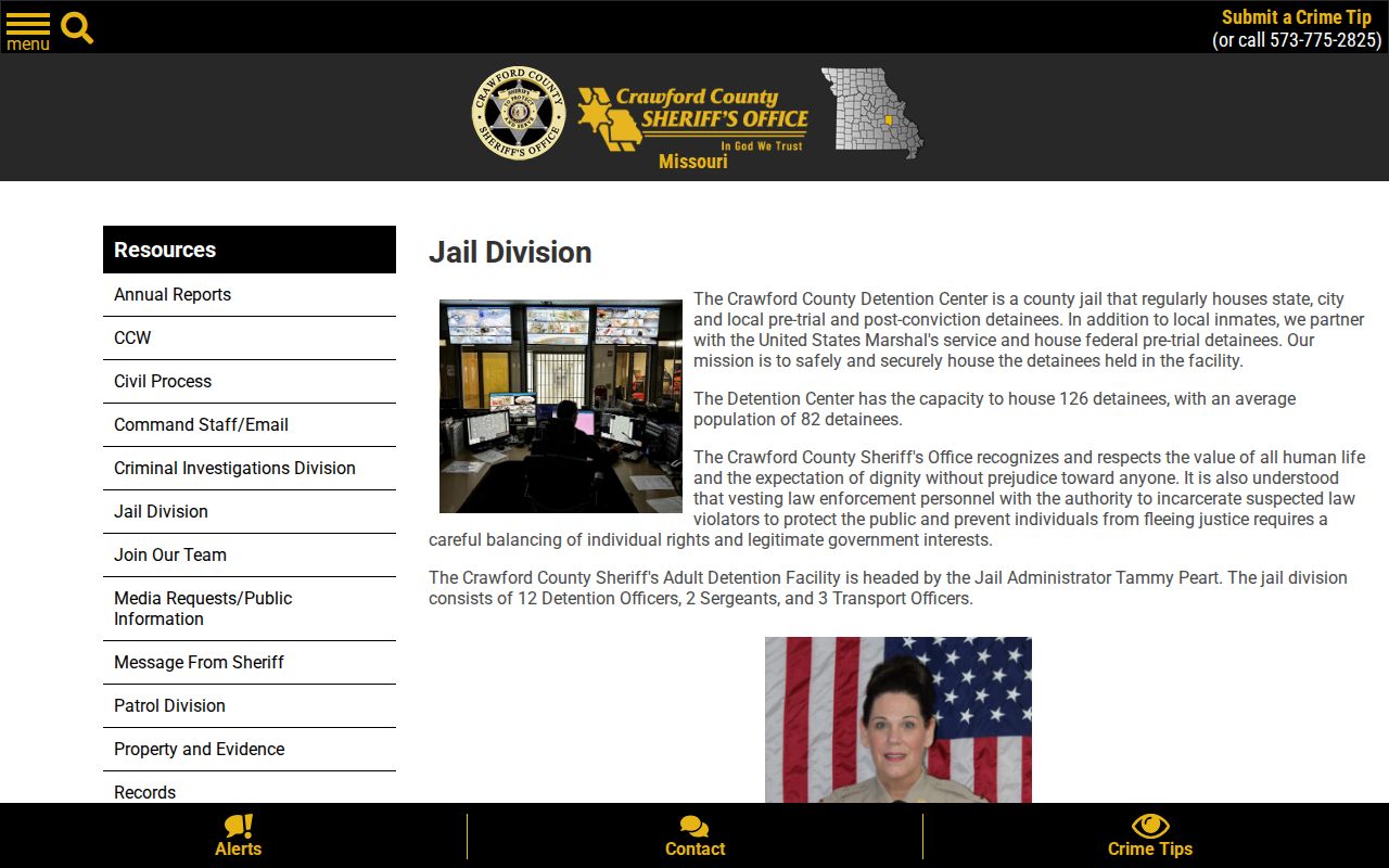 Crawford County Sheriff's Office Jail Division information page