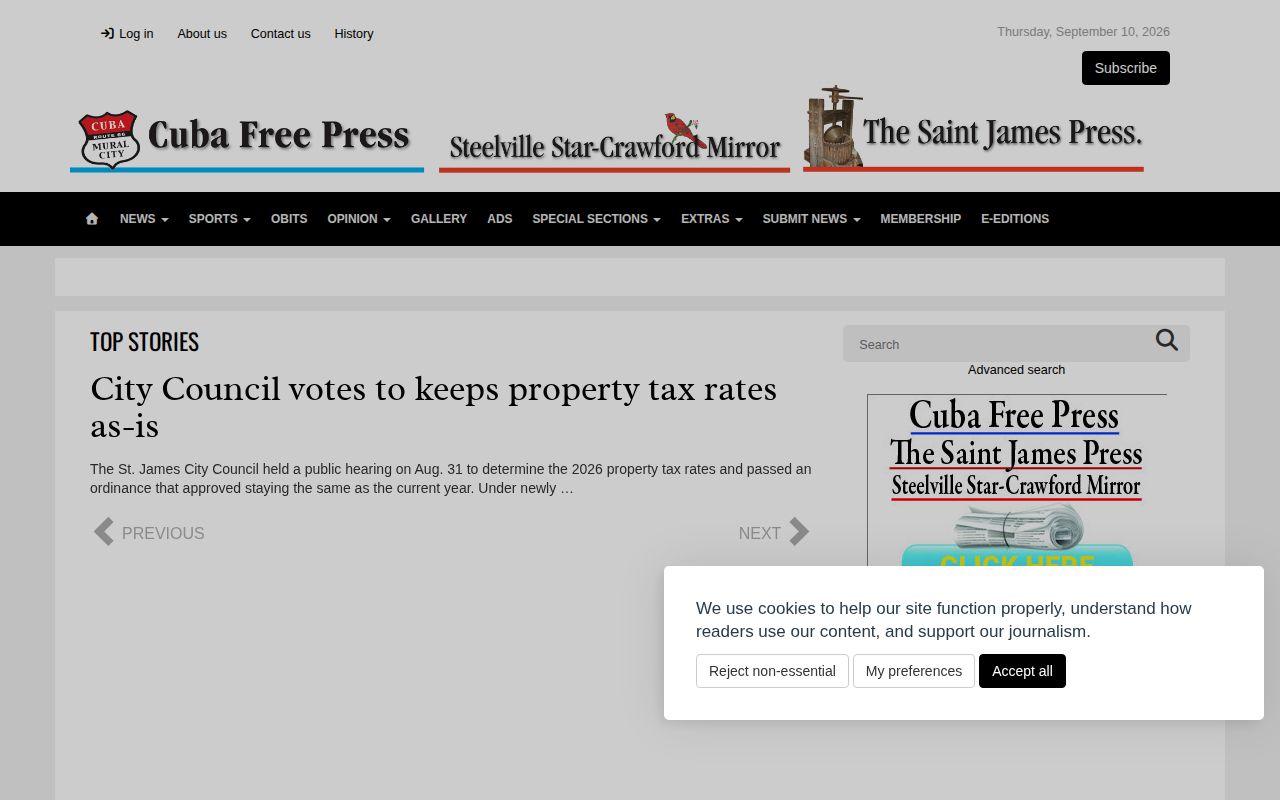 Steelville local news source for Crawford County arrest log research
